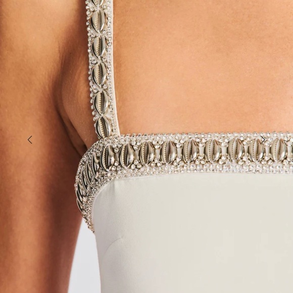 Retrofete Cream Mini Dress with Silver Accents - Picture 2 of 4